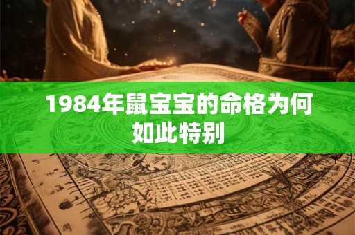 1984年鼠宝宝的命格为何如此特别