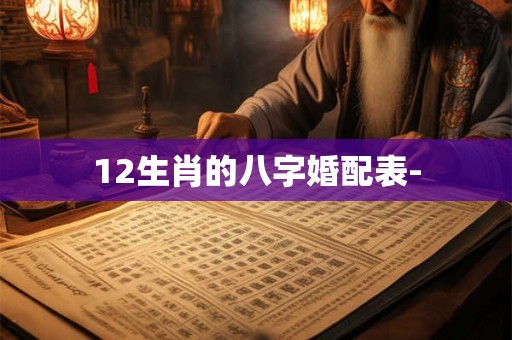 12生肖的八字婚配表-