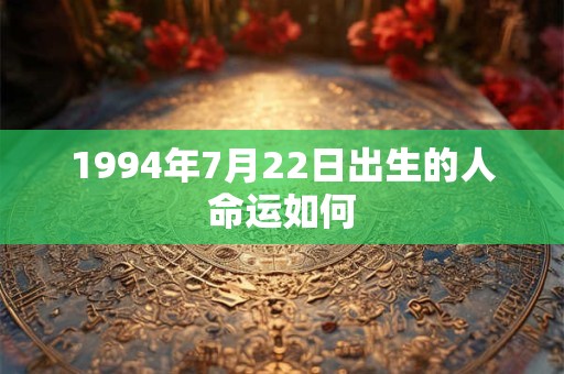 1994年7月22日出生的人命运如何