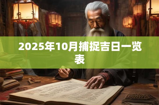2025年10月捕捉吉日一览表