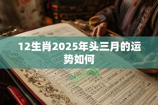 12生肖2025年头三月的运势如何