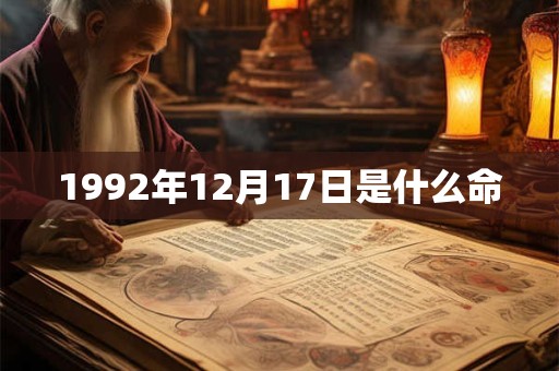 1992年12月17日是什么命