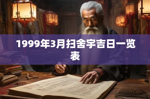 1999年3月扫舍宇吉日一览表