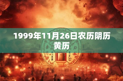 1999年11月26日农历阴历黄历