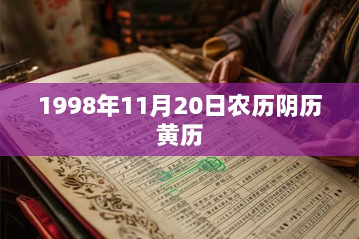 1998年11月20日农历阴历黄历