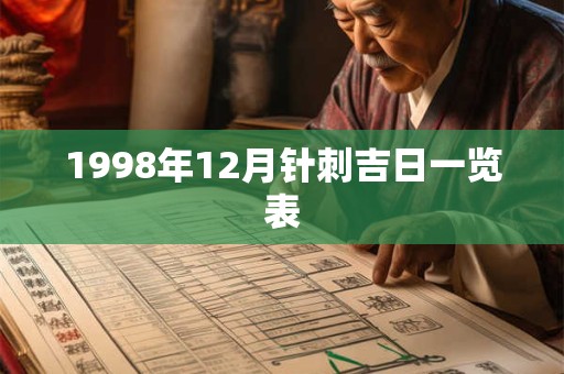 1998年12月针刺吉日一览表