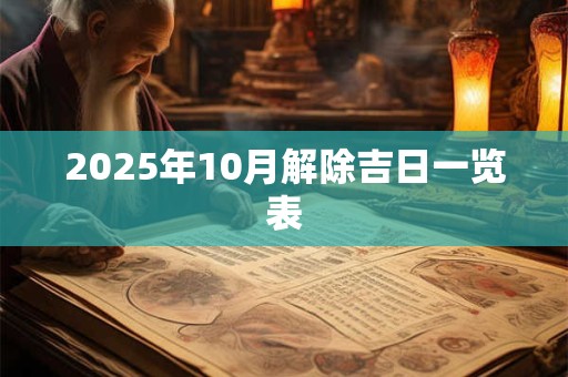 2025年10月解除吉日一览表
