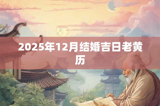 2025年12月结婚吉日老黄历