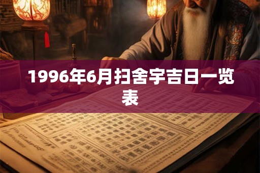 1996年6月扫舍宇吉日一览表