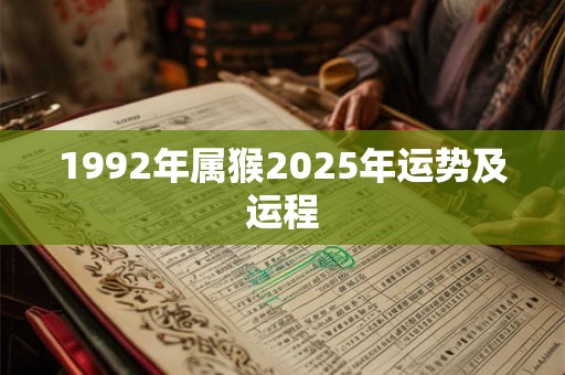 1992年属猴2025年运势及运程