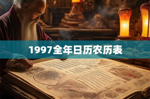 1997全年日历农历表