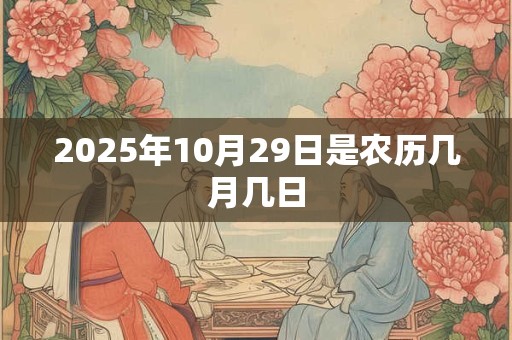 2025年10月29日是农历几月几日