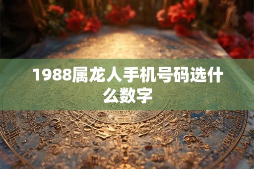 1988属龙人手机号码选什么数字