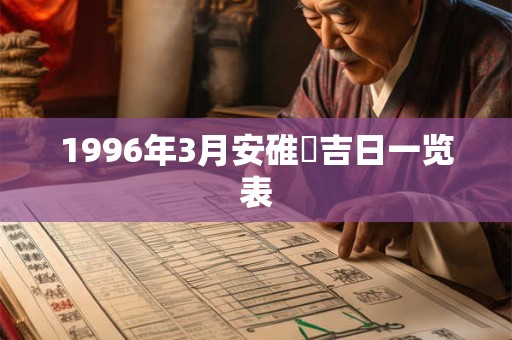 1996年3月安碓硙吉日一览表