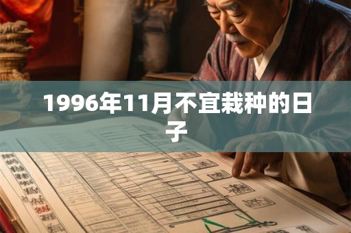 1996年11月不宜栽种的日子