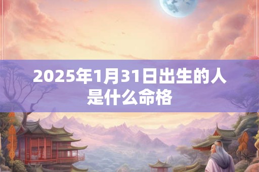 2025年1月31日出生的人是什么命格