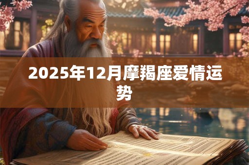 2025年12月摩羯座爱情运势