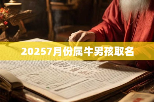 20257月份属牛男孩取名