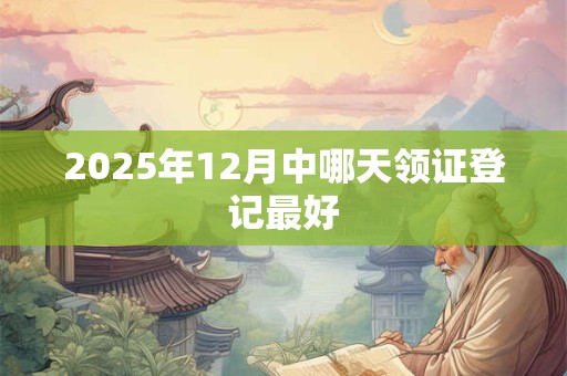 2025年12月中哪天领证登记最好