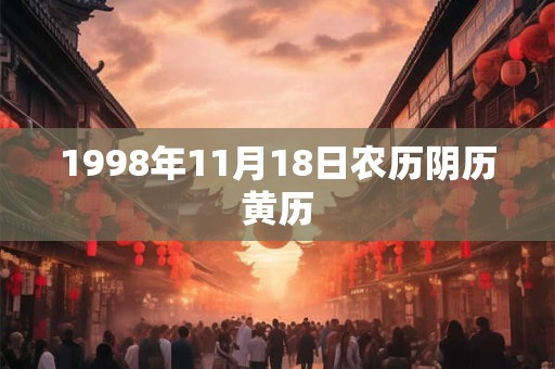 1998年11月18日农历阴历黄历