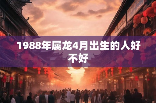 1988年属龙4月出生的人好不好
