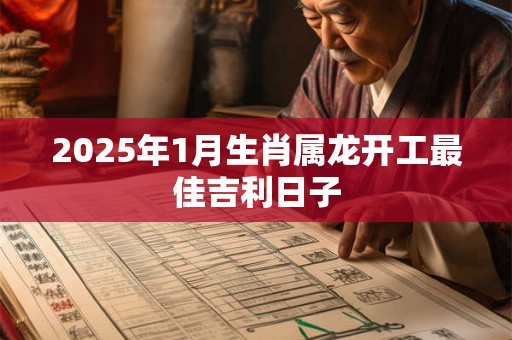 2025年1月生肖属龙开工最佳吉利日子