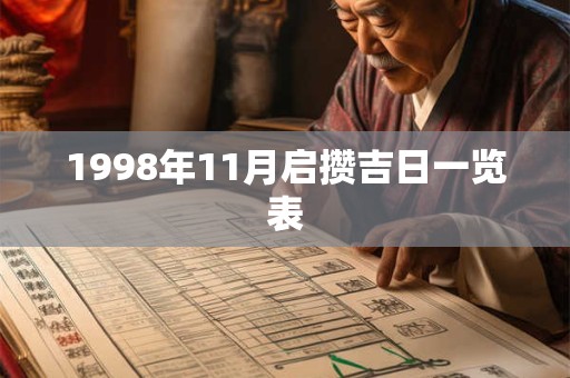 1998年11月启攒吉日一览表