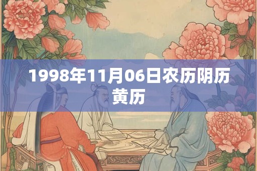 1998年11月06日农历阴历黄历