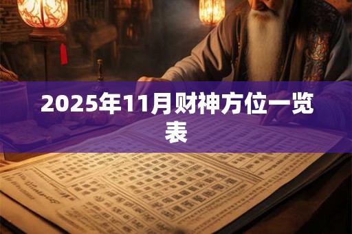 2025年11月财神方位一览表