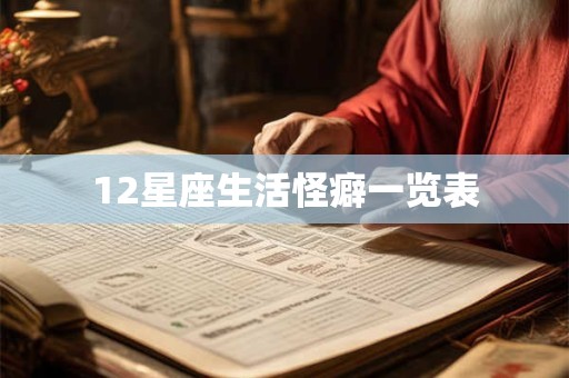 12星座生活怪癖一览表