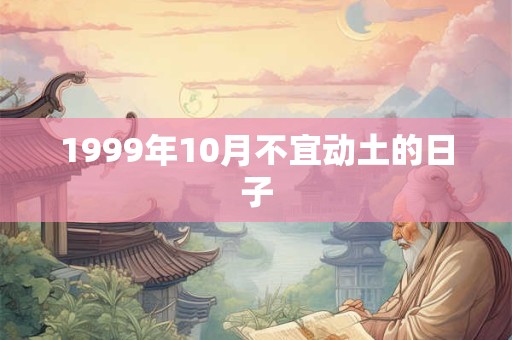 1999年10月不宜动土的日子