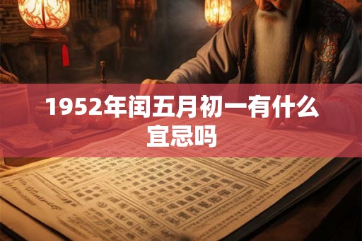 1952年闰五月初一有什么宜忌吗