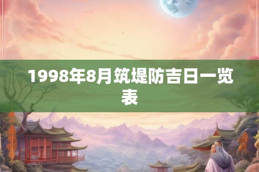 1998年8月筑堤防吉日一览表