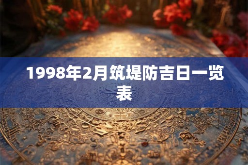 1998年2月筑堤防吉日一览表