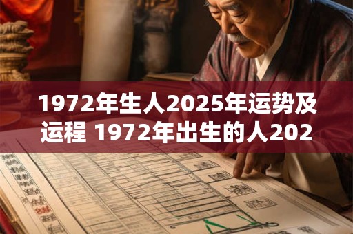 1972年生人2025年运势及运程 1972年出生的人2025年的运势和运程