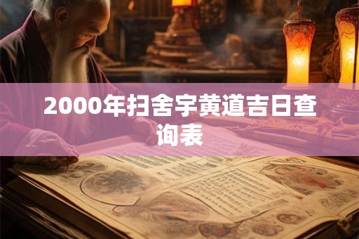2000年扫舍宇黄道吉日查询表