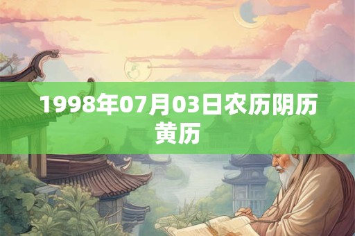 1998年07月03日农历阴历黄历
