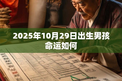 2025年10月29日出生男孩命运如何