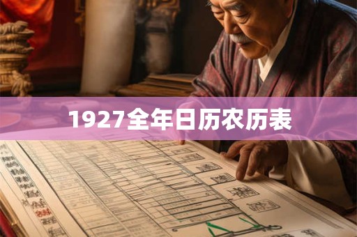 1927全年日历农历表
