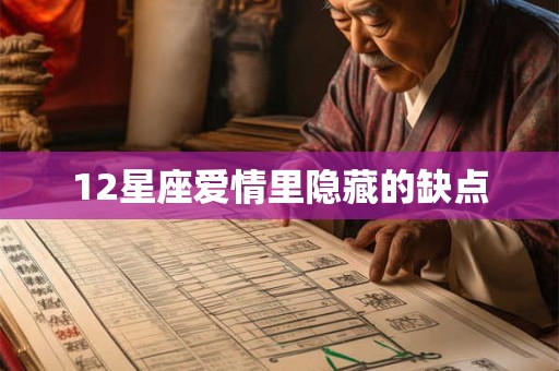 12星座爱情里隐藏的缺点