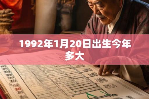 1992年1月20日出生今年多大