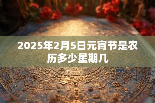 2025年2月5日元宵节是农历多少星期几