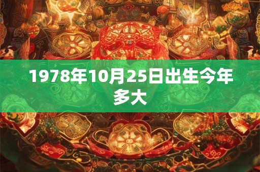 1978年10月25日出生今年多大