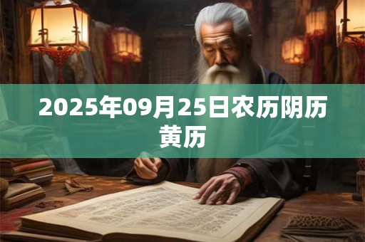 2025年09月25日农历阴历黄历