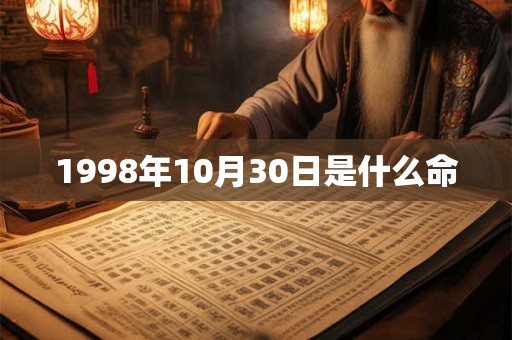 1998年10月30日是什么命