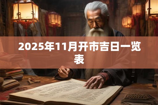 2025年11月开市吉日一览表