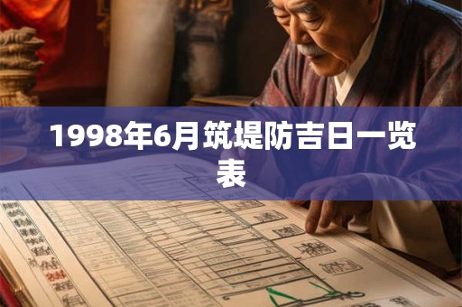 1998年6月筑堤防吉日一览表