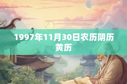 1997年11月30日农历阴历黄历