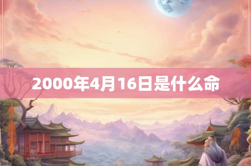 2000年4月16日是什么命