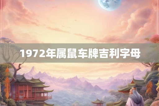 1972年属鼠车牌吉利字母